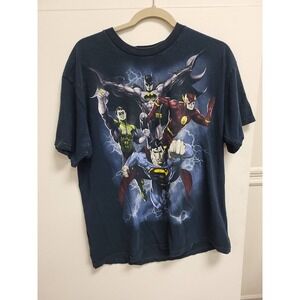 DC Comics Justice League T-Shirt Size L Batman Superman Flash Green Lantern‎